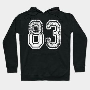 Number 83 Grungy in white Hoodie